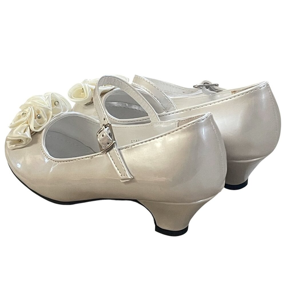 Patent Leather Mary Jane Satin Rosette Flower Girls Dress Shoes 3-Pair Wholesale - Picture 2 of 7